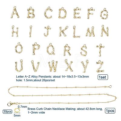 26Pcs A~Z Alphabet Necklaces Making Kits DIY-YW0002-29G-1