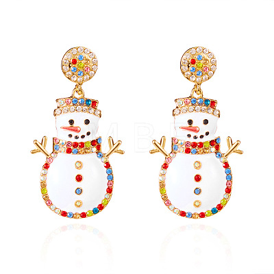 Alloy Enamel Dangle Stud Earrings FS-WG05549-03-1