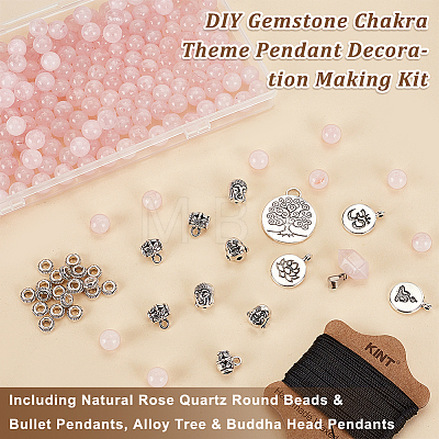 Olycraft DIY Gemstone Chakra Theme Pendant Decoration Making Kit DIY-OC0011-97B-1