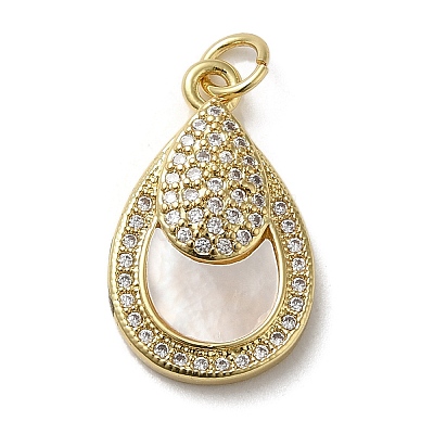 Brass Micro Pave Cubic Zirconia Pendants KK-Q808-23G-1