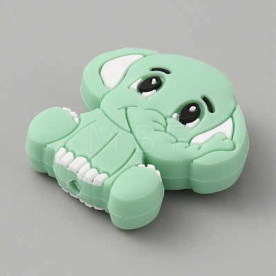 Elephant Silicone Beads SIL-WH0002-83D-1