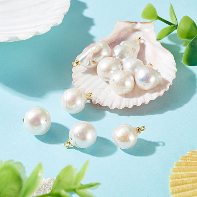 10Pcs Natural Baroque Pearl Keshi Pearl Pendants PALLOY-TA00377-1
