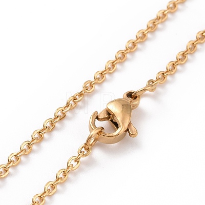 304 Stainless Steel Heart Pendant Necklace for Women NJEW-G018-02G-1
