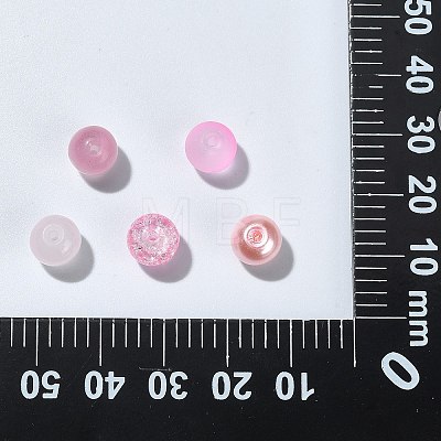 100Pcs Transparent Frosted Glass Beads Strands GLAA-CJ0002-07-1