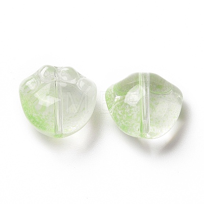 Transparent Spray Painted Glass Beads GLAA-I050-05E-1