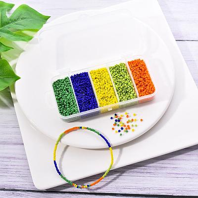 6000Pcs 5 Colors Glass Seed Beads SEED-YW0001-15B-1