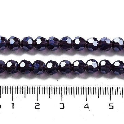 Electroplate Transparent Glass Beads Strands EGLA-A035-T6mm-A15-1