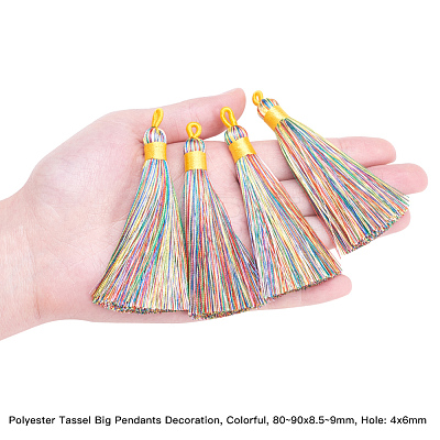 Polyester Tassel Big Pendants Decoration AJEW-S059-11-1