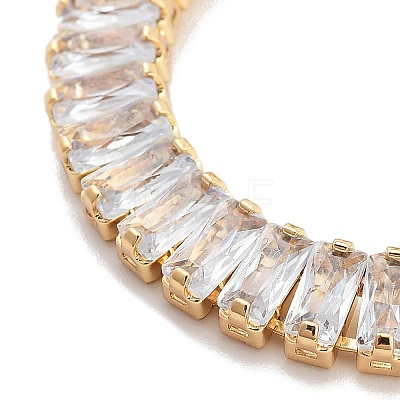Brass Pave Clear Cubic Zirconia Rectangle Link Bracelets BJEW-YWC0002-11B-G-1