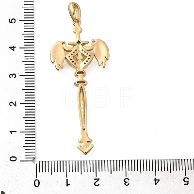 Brass Micro Pave Cubic Zirconia Big Pendants X1-KK-B147-04G-11-1
