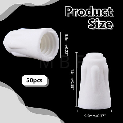 50Pcs Porcelain Wiring Terminal Cap AJEW-HY0003-40-1