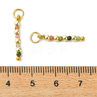 Faceted Natural Multicolor Tourmaline & Electroplate Synthetic Non-magnetic Hematite Pendants PALLOY-JF05542-1
