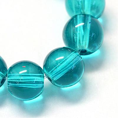 Baking Painted Transparent Glass Round Bead Strands DGLA-Q022-6mm-03-1