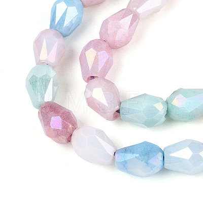 Anti-Tarnish Electroplate Glass Beads Strands X-GLAA-T025-13A-02-1