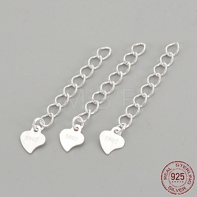 925 Sterling Silver Twisted Extender Chains STER-S002-32-1
