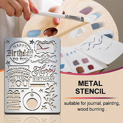 Custom Happy Birthday Stainless Steel Metal Cutting Dies Stencils DIY-WH0289-066-1