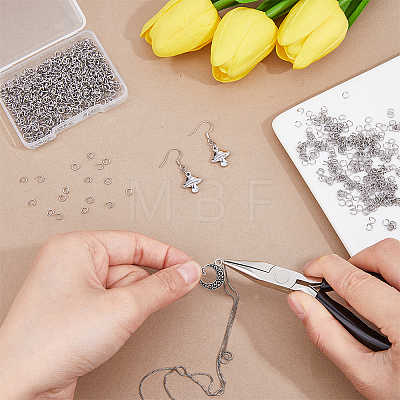 1000Pcs 304 Stainless Steel Open Jump Rings STAS-DC0016-02-1