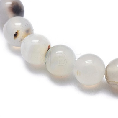 Natural Agate Bead Stretch Bracelets BJEW-K212-C-004-1