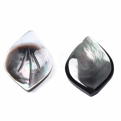 Natural Black Lip Shell Pendants SSHEL-S258-101A-1