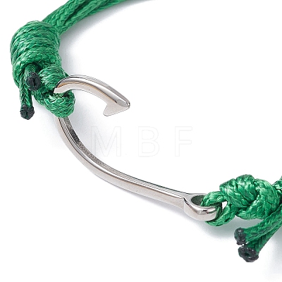 Fish Hook Shape 304 Stainless Steel Link Braclet BJEW-JB09817-04-1