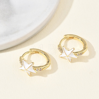 Brass Micro Pave Cubic Zirconia Hoop Earrings for Women EJEW-A167-23G-01-1