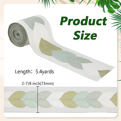5M Leaf Jacquard Polyester Ribbon OCOR-WR0002-20A-1