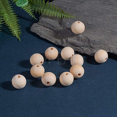 Natural Unfinished Wood Beads WOOD-S651-20mm-LF-1