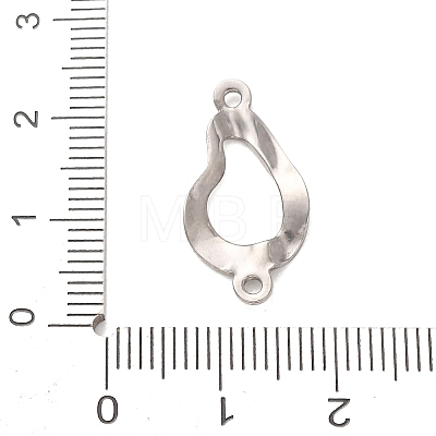 304 Stainless Steel Textured Links Connector Charms STAS-K302-02B-P-1