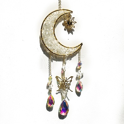 Moon & Star & Butterfly Glass Hanging Suncatcher PW-WG48249-02-1