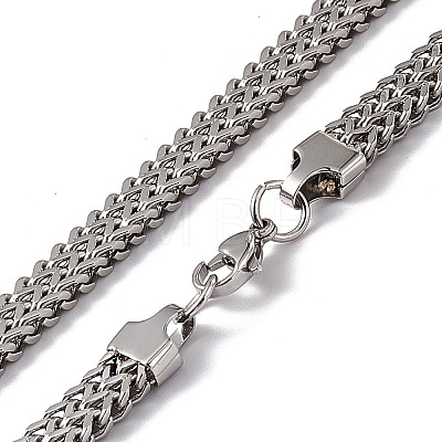 304 Stainless Steel Snake Chain Necklace with Lobster Claw Clasps for Men Women STAS-K249-01C-P-1