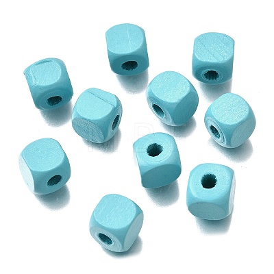 Spray Painted Wooden Beads WOOD-P021-01C-26-1