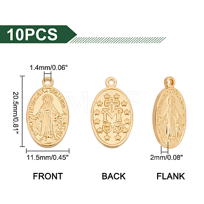 Unicraftale 10Pcs Brass Pendants KK-UN0001-38-1