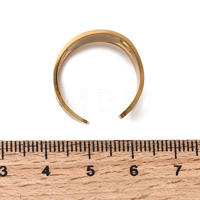 304 Stainless Steel Open Cuff Rings for Women RJEW-A099-01G-1