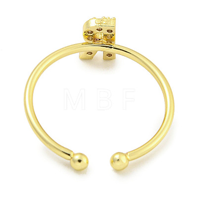 Rack Plating Brass Open Cuff Rings for Women RJEW-F162-02G-R-1