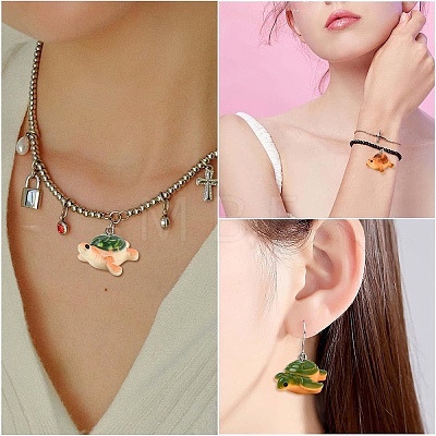30Pcs 6 Colors Opaque Resin Pendants RESI-YW0006-40-1