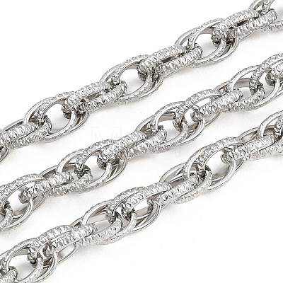 304 Stainless Steel Textured Rope Chains CHS-C022-03P-1