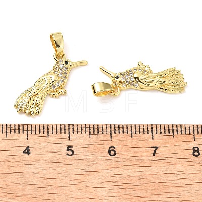 Brass Micro Pave Clear Cubic Zirconia Pendants KK-G533-07C-G-1