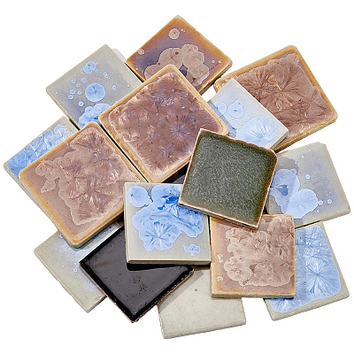 500G Square Porcelain Cabochons Mosaic Pieces Sets PORC-SP0001-26-1