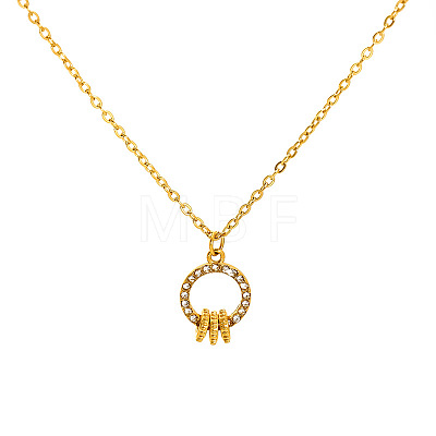 304 Stainless Steel Pave Clear Cubic Zirconia Pendant Necklaces for Women WG4D1A8-01-1