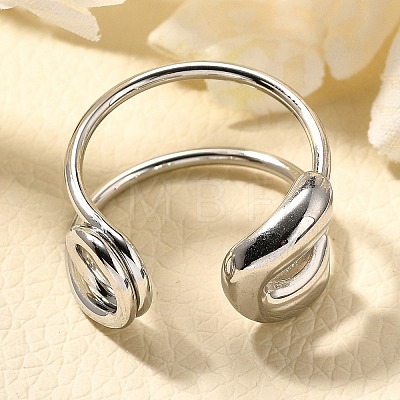 304 Stainless Steel Open Cuff Rings for Women RJEW-A054-01P-1