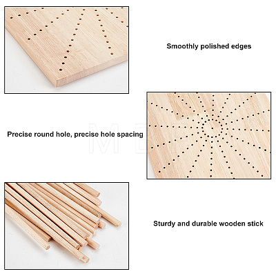 CHGCRAFT Square Wood Crochet Blocking Board DIY-CA0005-27B-1