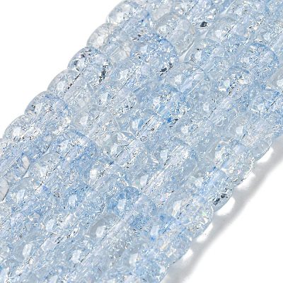 Transparent Spray Painting Crackle Glass Beads Strands GLAA-NH0001-05F-1