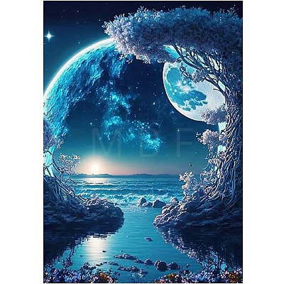 Moon DIY Natural Scenery Pattern 5D Diamond Painting Kits PW-WG28319-02-1