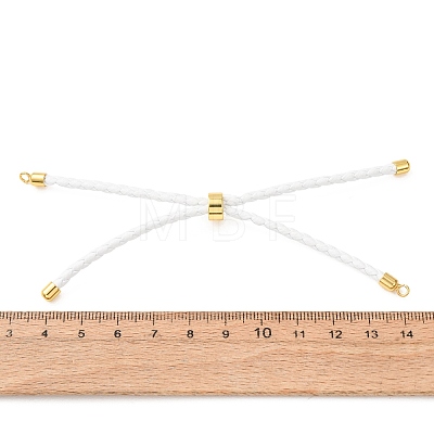 Adjustable Round Braided Microfiber Leather Cord Bracelet Making KK-CBAC260-01G-30-1