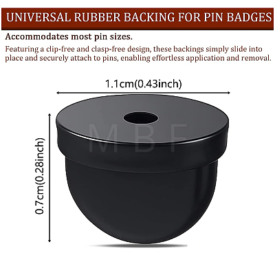 60Pcs Rubber Pin Backs FIND-YW0011-59-1