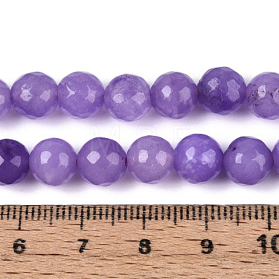 Dyed Natural White Jade Beads Strands G-T139-8mm-60-10-1