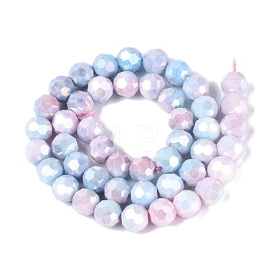 Anti-Tarnish Electroplate Glass Beads Strands EGLA-ZX010-8mm-07-1
