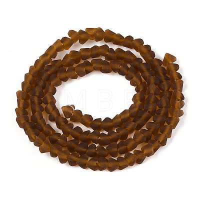 Frosted Transparent Glass Beads Strands GLAA-N016-4mm-01-1