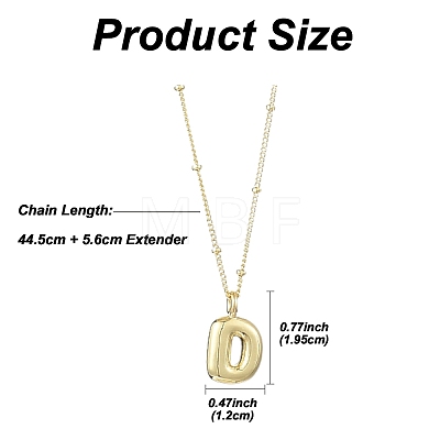1Pc Initial Letter Brass Pendant Necklaces NJEW-YW0001-24D-1