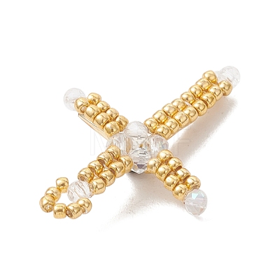 Glass Seed Beaded Pendants PALLOY-MZ01279-02-1